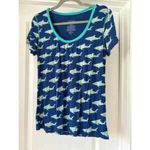 Kickee Pants Womens Shark T-Shirt XXL EUC Bamboo